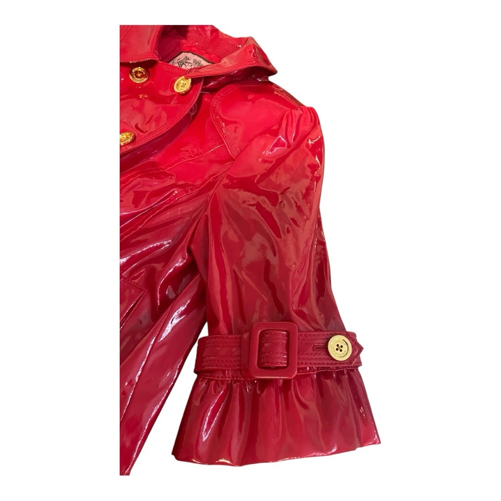 Juicy Couture Red Rain Jacket with Gold Buttons - Picture 5 of 15